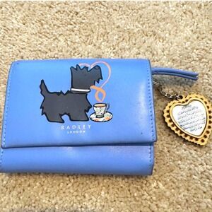 Radley London Mini Wallet Best-tea Cornflower Blue Scottie Dog Tea Cup‎